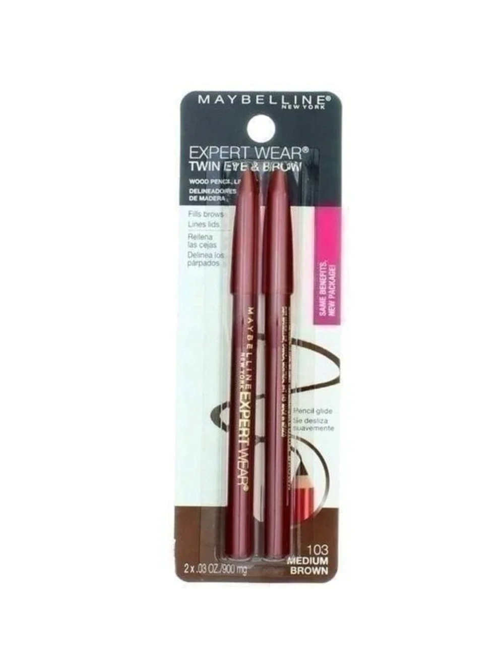 New! Three Packs of Maybelline Expert Wear Twin Eye and Brow Pencils
